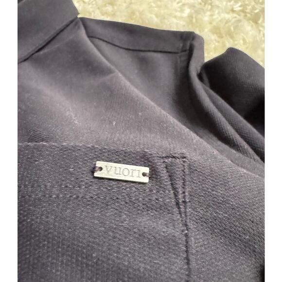 Vuori Men's Ace Button Down Long Sleeve Shirt Navy Blue Performance Work Travel - Picture 7 of 8